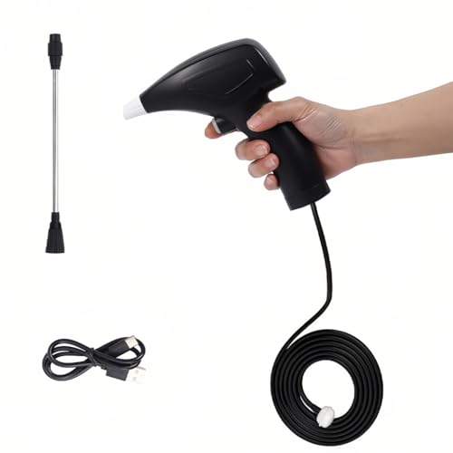HASTHIP® Electric Sprayer for Plants, Electric Water Spray Gun with 6.6ft Hose & Metal Straight Nozzle, Stream & Mist Spray, USB Rechargeable Electric Sprayer for Watering, Gardening (Without Bottle) - Image 1
