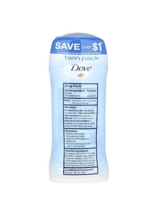 Dove, Antiperspirant Deodorant, Original Clean, 2 Pack, 2.6 oz (74 g) Each - Image 3