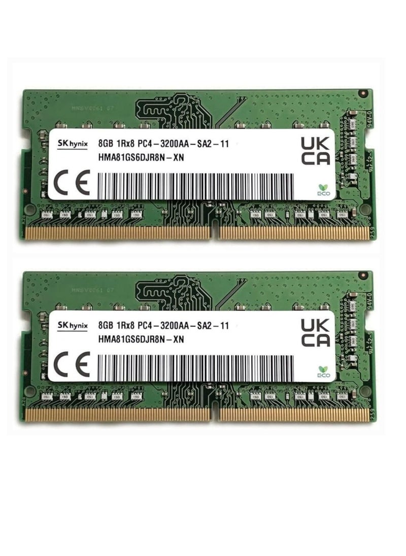 SK Hynix Slim Laptop DDR4 SODIMM Kit, 3200, 8GB, PC4 SO-DIMM, 1Rx8, for Dell HP Olinovo Laptop and Other Electronics, HMA81GS6DJR8N-XN  - Image 1