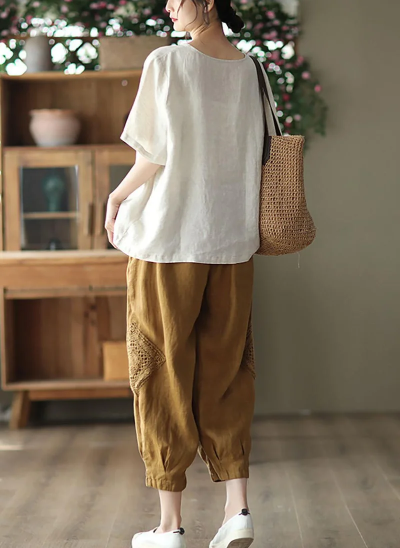 YUNIQEE Mustard Yellow Solid Cotton Trouser