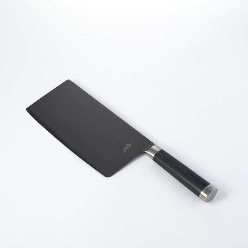 Michel BRAS 10 775 Handcrafted Cleaver Kitchen Knife 3 Layer Stainless Steel Blade Black Pakkawood Handle Precision and Sharpness for Professional and Home Chefs