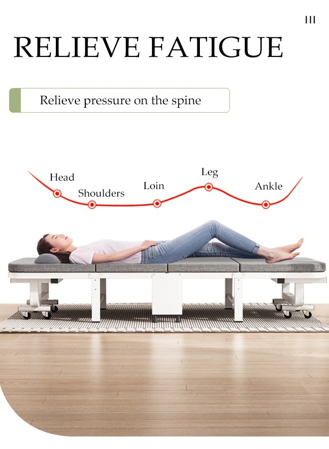 Spides Folding Bed Comfort Sleep Guest Bed Foldable Adjustable Backrest Nap Bed Soft Mattress Support Camping Cot Portable Home Guest Single Bed with Wheels Comfortable Recliner Lounger Chair Single Sleeping Resting Sturdy and Easy To Store Folding Bed for Spare Bedroom， Office， Camp， Small Spaces - Image 2