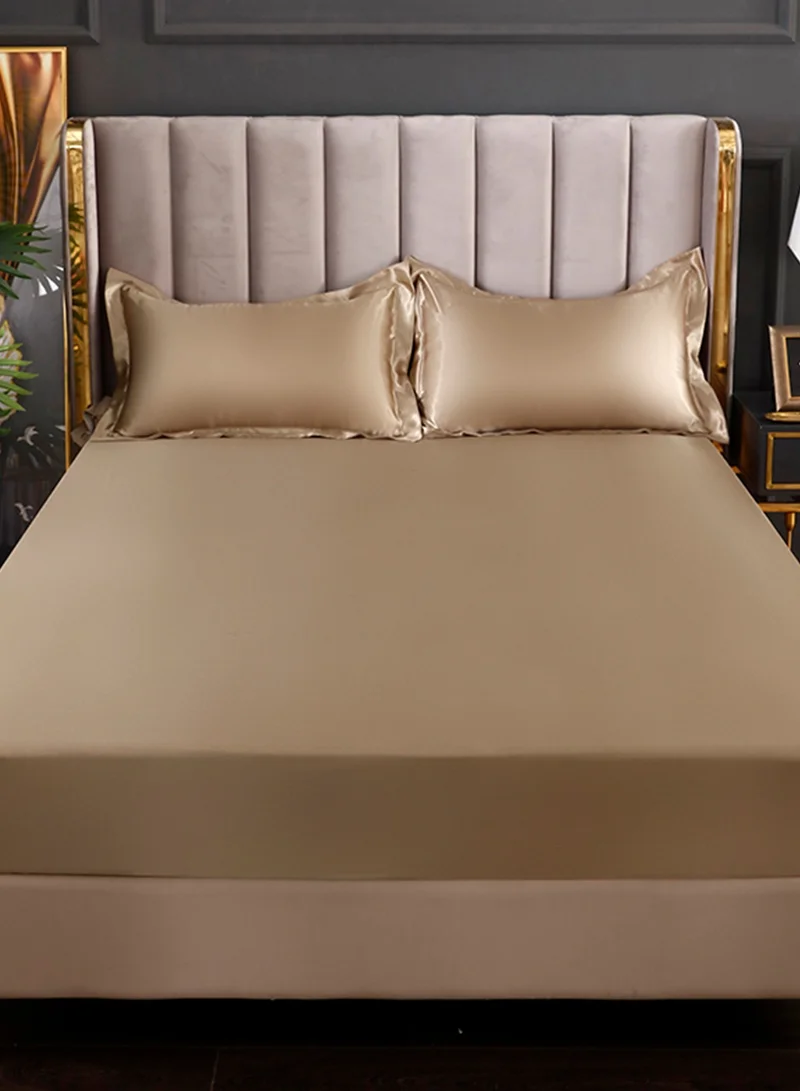 جو توي GOOTOY 4-Piece Duvet Cover Set, Quilt Cover Set, Soft Touch & Comfortable, Imitated Silk Fabric, Polyester Fabric, with Fitted Sheet, 2.0m Bed