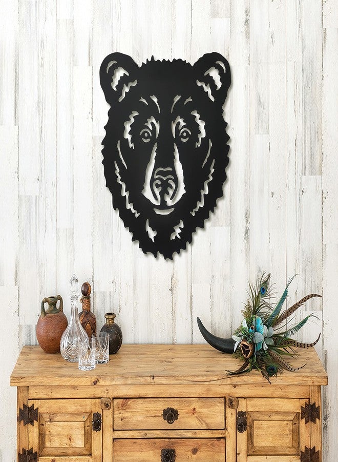 Hokfirm Metal Bear Head Wall Decorations, Rustic Wall Sculptures for Living Room, Farmhouse Outdoor Animal Bear Decor - Image 3