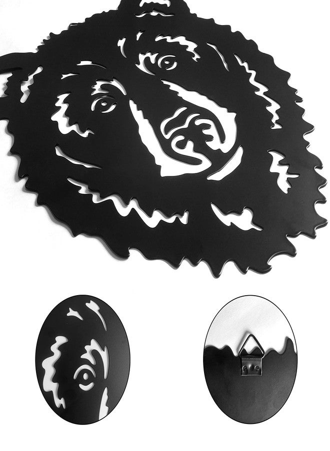 Hokfirm Metal Bear Head Wall Decorations, Rustic Wall Sculptures for Living Room, Farmhouse Outdoor Animal Bear Decor - Image 5