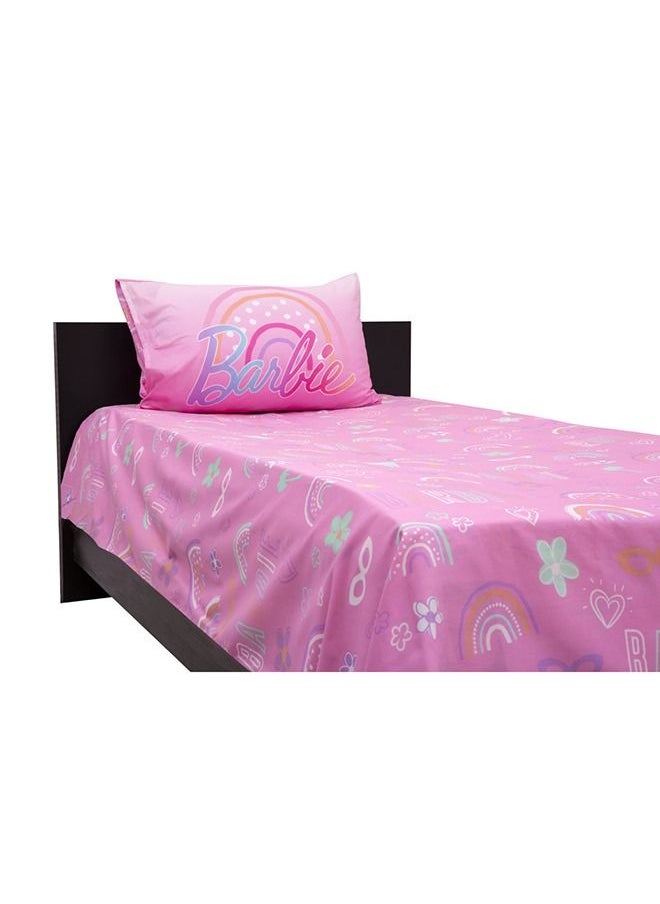 2-Piece 144TC Poly Cotton Printed Super Soft Quality Kidz Klub Barbie Doll Shine Bedsheet Twin Set Includes 1xFitted Bed Sheet 160 x 240cm, 1xPillowcase 50x75cm - pzsku/Z41DFBE3EAD1B26B9FB15Z/45/_/1659528391/1bbc6a44-8ec7-4355-a09b-b1b7e534c938