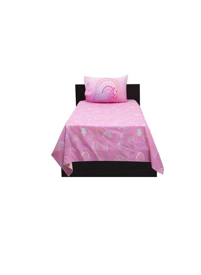 2-Piece 144TC Poly Cotton Printed Super Soft Quality Kidz Klub Barbie Doll Shine Bedsheet Twin Set Includes 1xFitted Bed Sheet 160 x 240cm, 1xPillowcase 50x75cm - pzsku/Z41DFBE3EAD1B26B9FB15Z/45/_/1659528391/748c850e-b940-446f-a95b-a6988ecb22c6