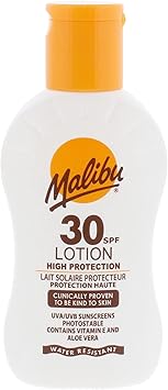 Malibu لوسيون مالibu صن SPF 30 حماية متوسطة كريم واقي من الشمس مقاوم للماء غني بالفيتامينات 100 مل - Image 1
