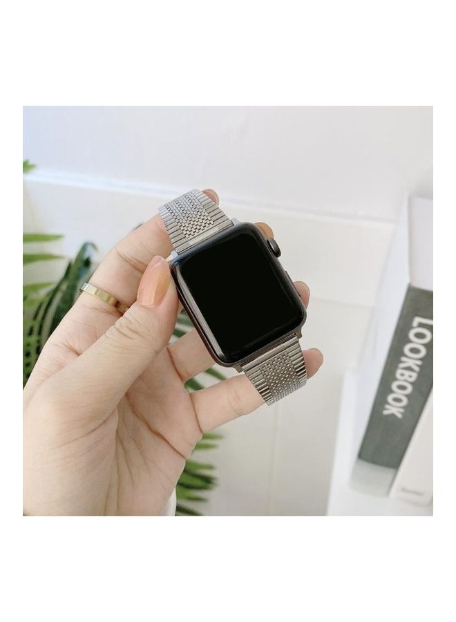 NIBEMINENT Small Waist Steel Replacement Strap Watchband For Apple Watch Series 7/6/SE/5/4/3/2/1 38/40/41mm Rose Gold - Image 5