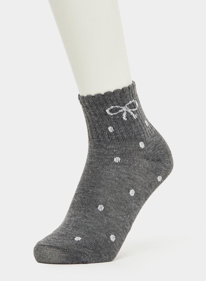 Styli Pack of 4 - Polka Dot Ribbon Ankle Socks - Image 2