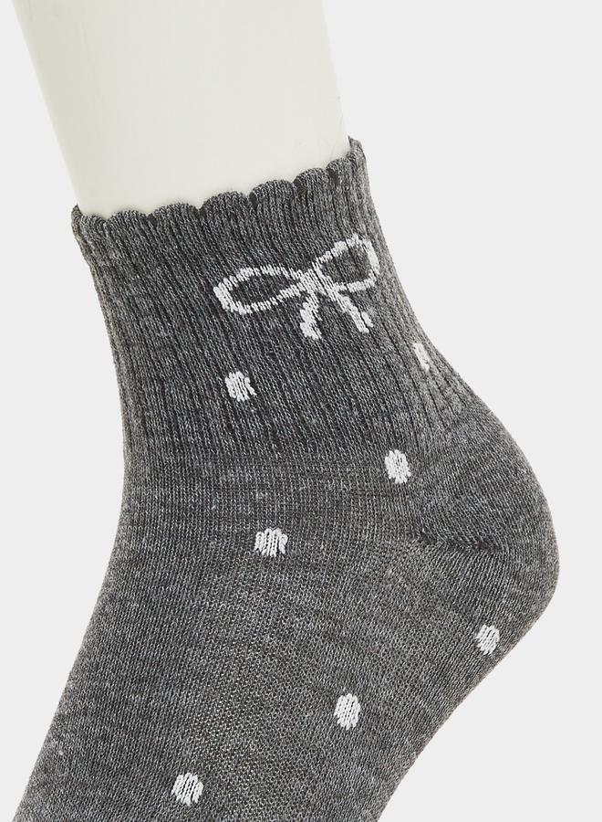 Styli Pack of 4 - Polka Dot Ribbon Ankle Socks - Image 3