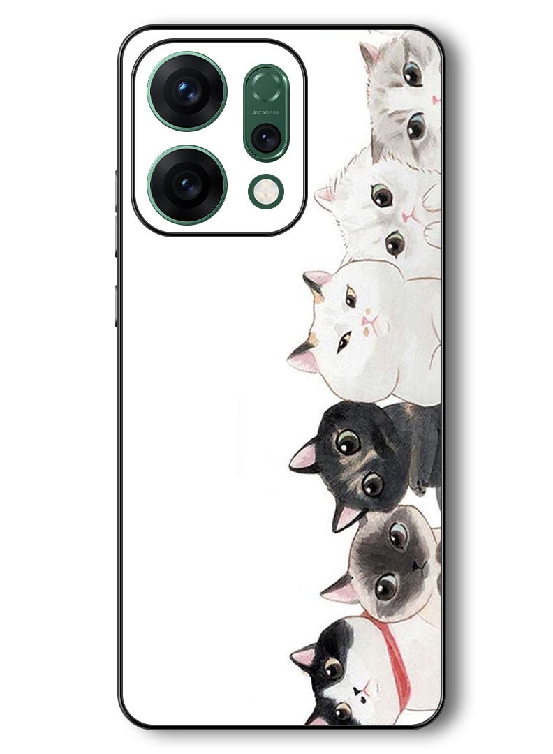 Theodor Case Compatible with Oppo Reno 14 6.59 Inch Protection Shockproof Bumper Cover Cute Cats - Image 1