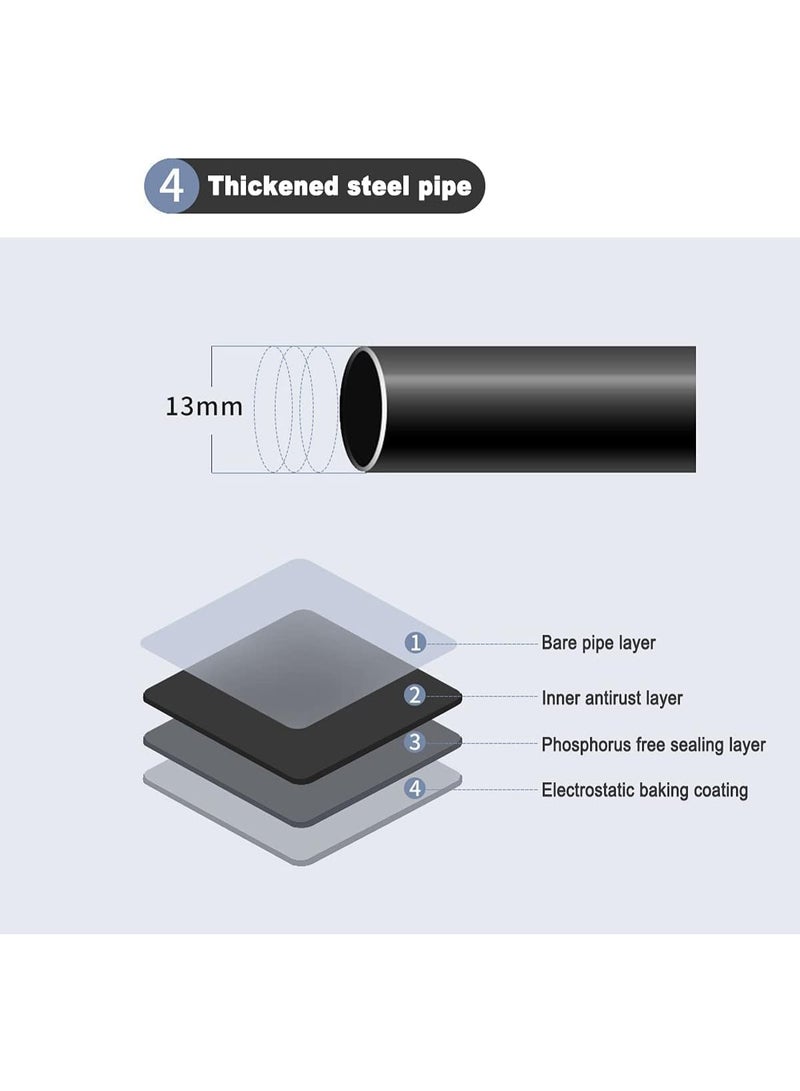 ديكور هيلز رف أحذية ورف ملابس من ديكور هيلز بأربع طبقات مع 8 خطافات، منظم شجرة القاعة 3 في 1، حامل معطف وقبعة ومظلة، أرفف تخزين للمدخل، الرواق، غرفة النوم - أبيض - Image 4