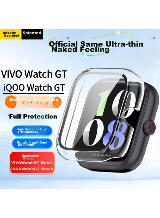 Ten Flashes Vivo Watch Gt واقي + حامي الشاشة، حالة تغطية كاملة متكاملة وفيلم، Iqoo Watch Gt غطاء واقي، فيلم حماية الشاشة، فيلم زجاج مقوى مضاد للبصمات، شفاف - Image 1