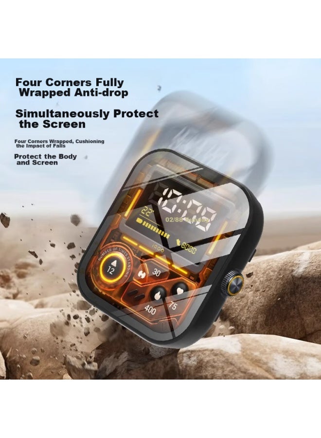 Ten Flashes Vivo Watch Gt واقي + حامي الشاشة، حالة تغطية كاملة متكاملة وفيلم، Iqoo Watch Gt غطاء واقي، فيلم حماية الشاشة، فيلم زجاج مقوى مضاد للبصمات، شفاف - Image 2