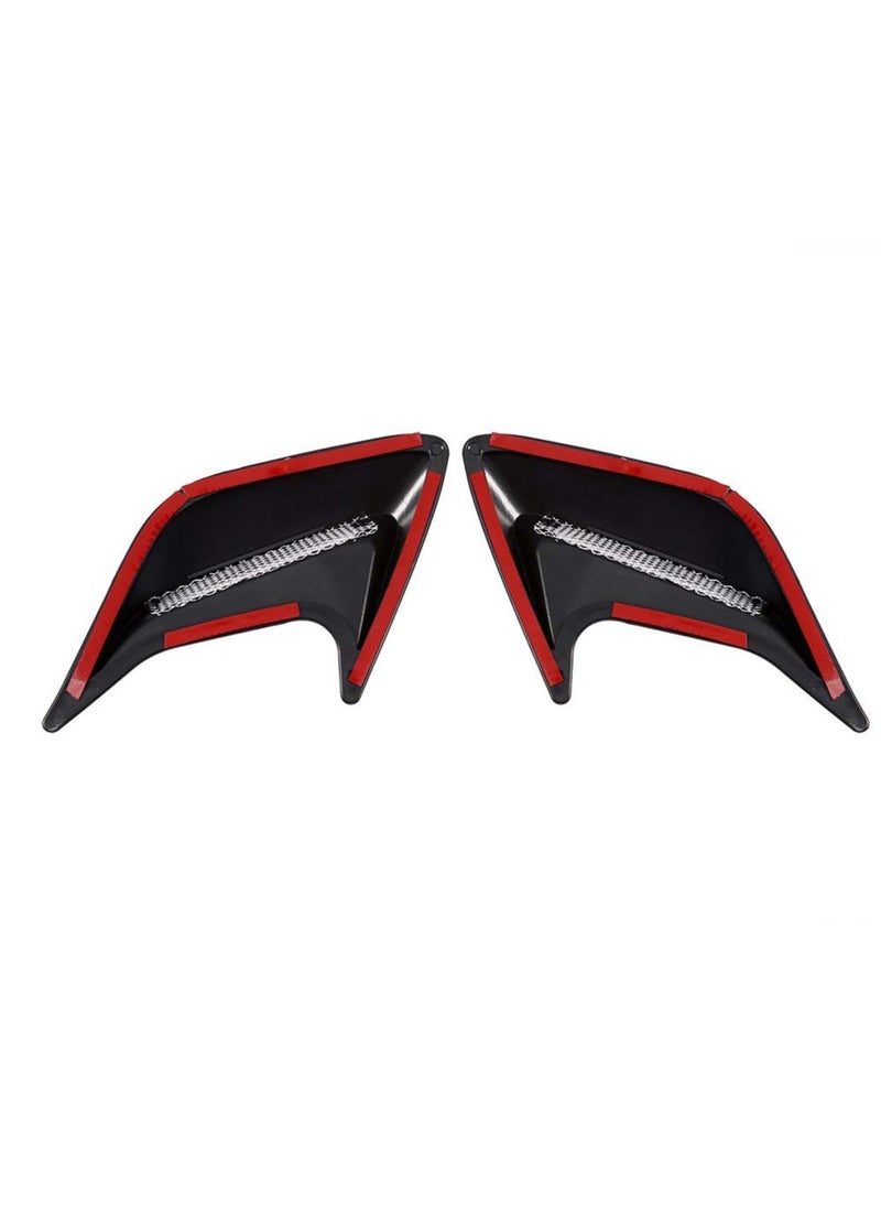 KASTWAVE - 2pcs Car Hood Air Flow Vent Sticker Cover Universal DIY Decorative Air Scoop Outlet Flow Intake Hood Vent Bonnet Cover Decor Black - Image 1