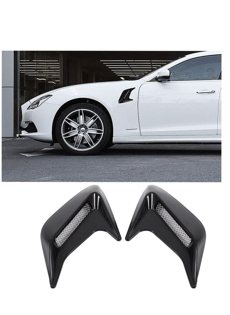 KASTWAVE - 2pcs Car Hood Air Flow Vent Sticker Cover Universal DIY Decorative Air Scoop Outlet Flow Intake Hood Vent Bonnet Cover Decor Black - Image 1