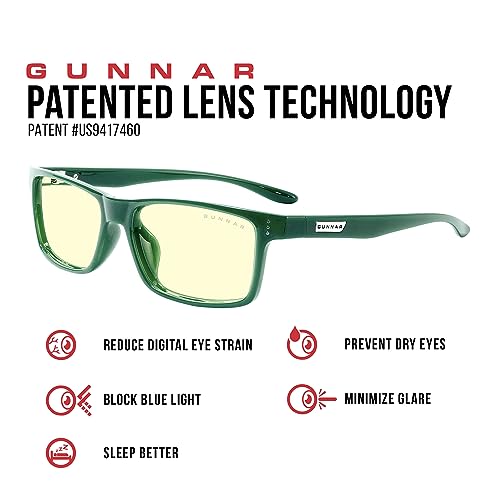 GUNNAR غونار - نظارات الألعاب والكمبيوتر المتميزة فيرتكس - تحجب 65% من الضوء الأزرق - لون كهرماني، موس - Image 2