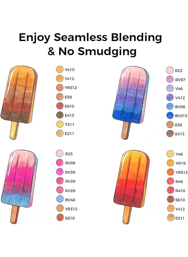 أوهوهو أقلام رسم جرافيتي، أقلام ماركر من 48 قلم جرافيتي ملونة بسنون مزدوجة (فرشاة وسن دقيق)، قلم تحديد للأعمال الفنية للتلوين والرسوم التوضيحية للكريسماس من او هو هو - Image 3