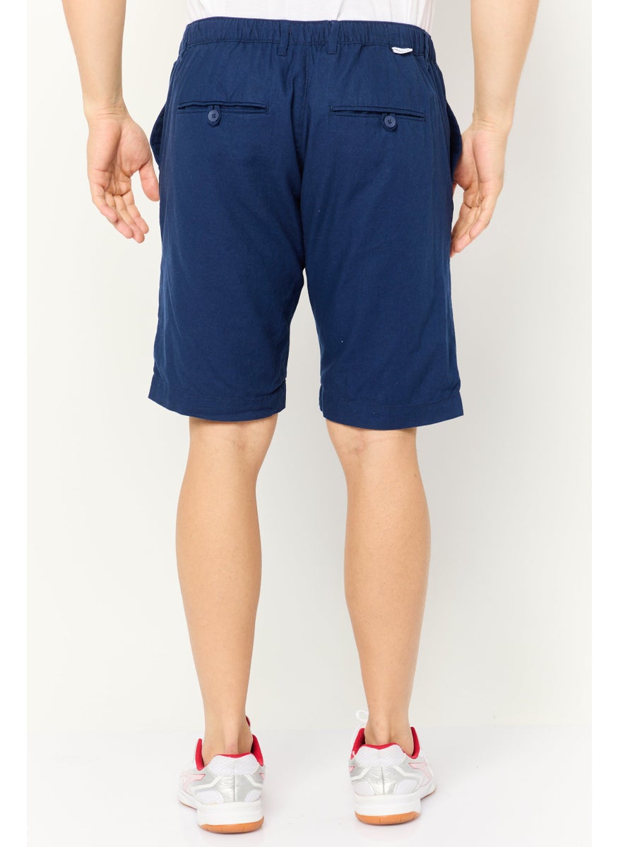 Gazzarrini Men Solid Basic Shorts, Navy  - Image 4