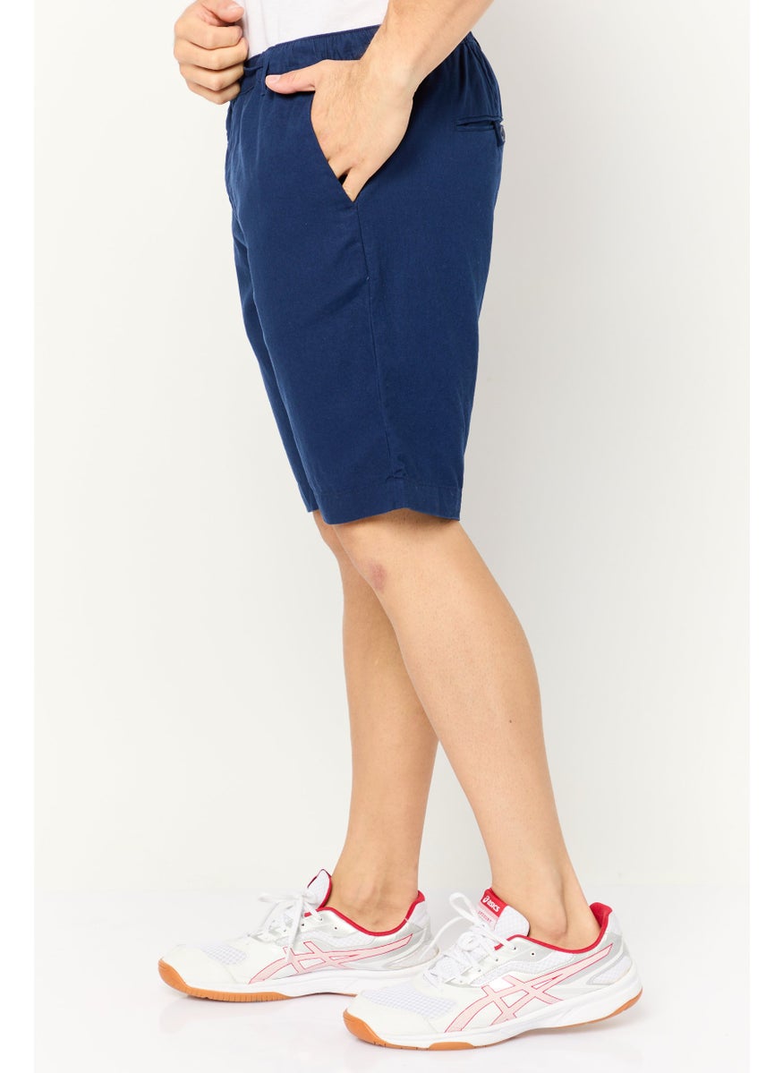 Gazzarrini Men Solid Basic Shorts, Navy  - Image 3