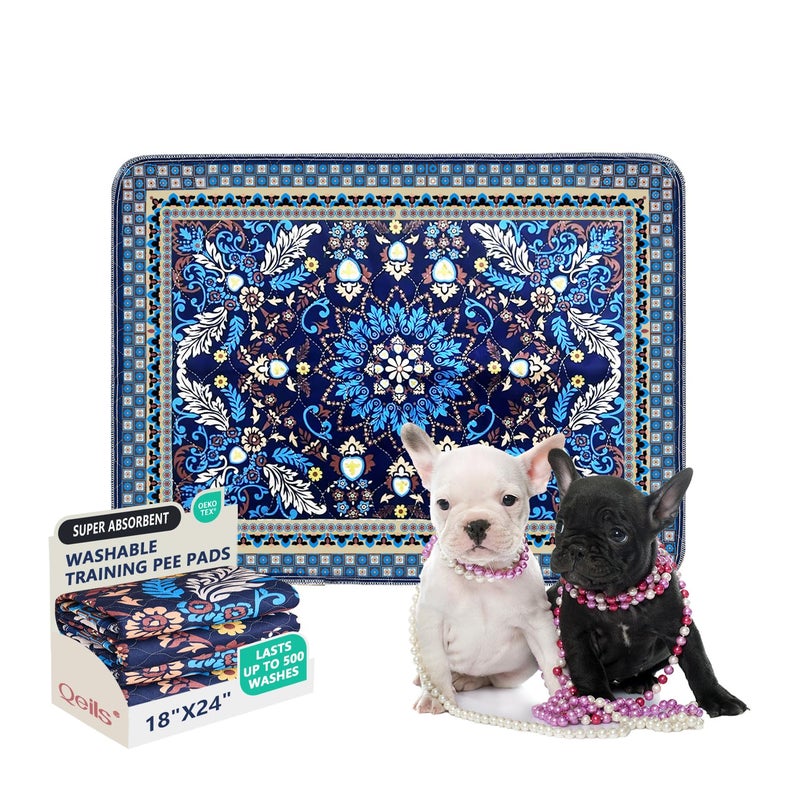 Qeils Reusable Puppy Pads Washable Pee Pads Super Absorbent Dog Training Pads NonSlip Leakproof Wee Wee Pads for Crate Floor Potty Pads Feeding Mat Dog Pee 2 Pack 18x24 - Image 2