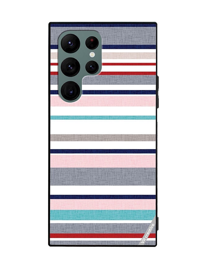 VR CREATIVE Protective Case Cover For Samsung Galaxy S22 Ultra 5G Strips Design Multicolour - Image 1