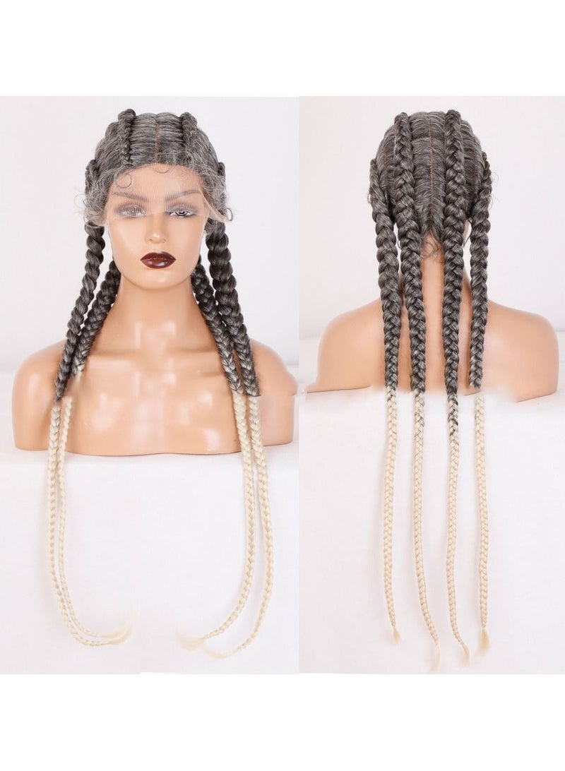 شعر مستعار أوروبي وأمريكي جديد باروكة بأربعة حبلا ضفائر قذرة ضفائر واقعية أغطية رأس دمية طبيعية لون الشعر رقم 1B613