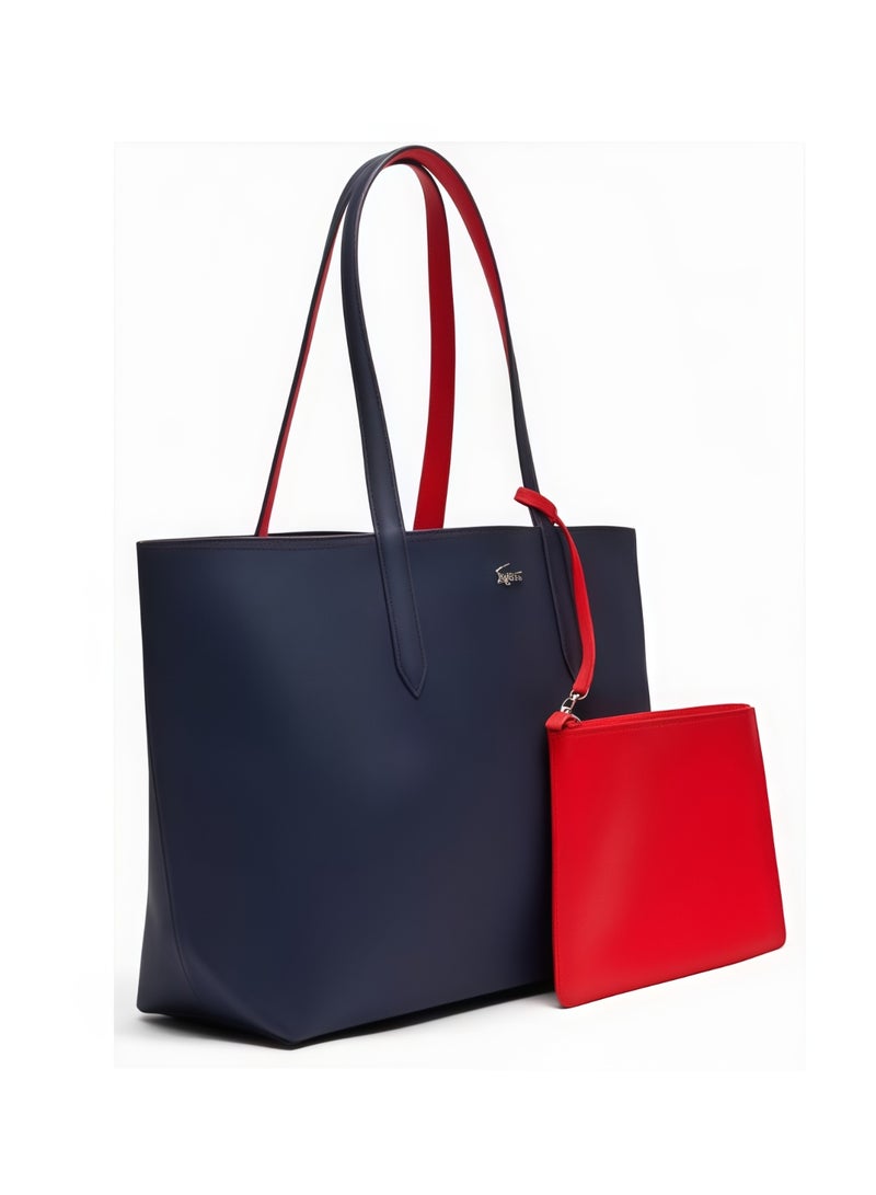 Lacoste Women's Double sided Two tone Large Capacity Handbag, Fashionable Multi functional, Black/Red - Image 4
