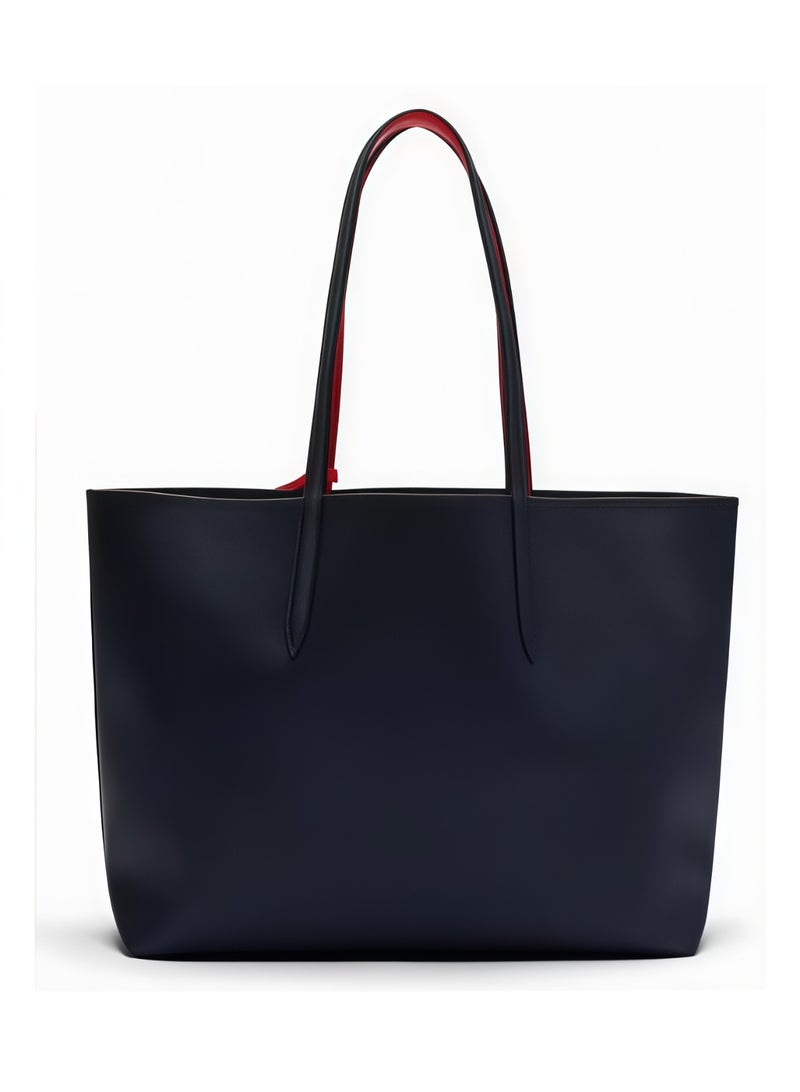 Lacoste Women's Double sided Two tone Large Capacity Handbag, Fashionable Multi functional, Black/Red - Image 3