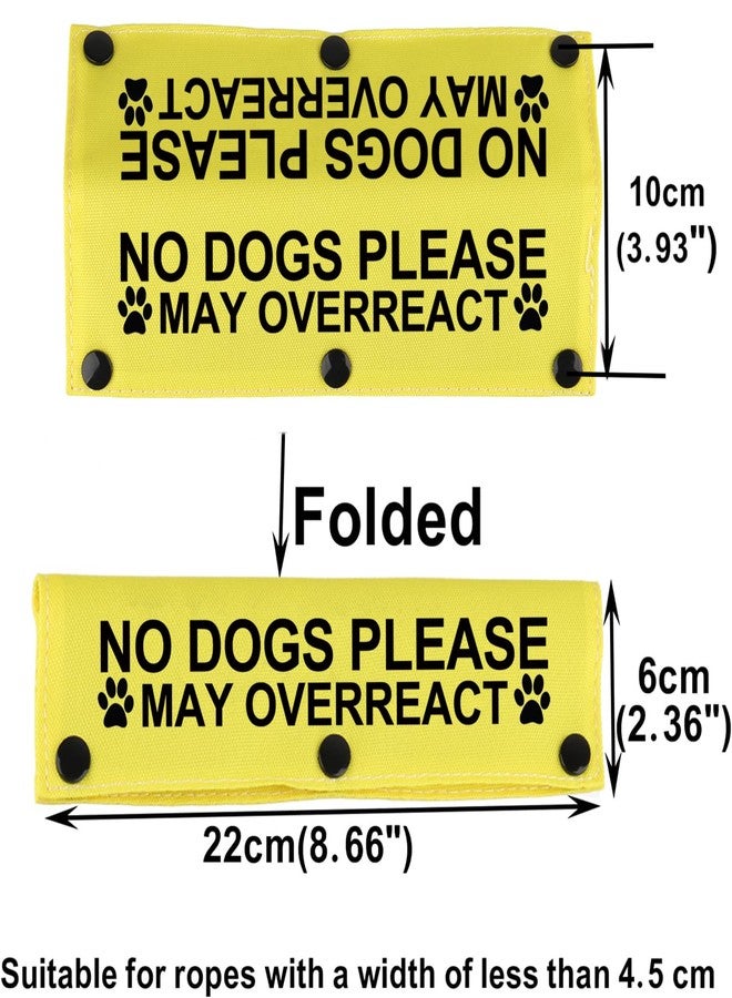 BLUPARK Funny Dog Leash Sleeve No Dogs Please May Overreact Dog Leash Wrap Sleeve Alert Tag Pet Birthday Gift (May Overreact-YE Sleeve) - Image 2
