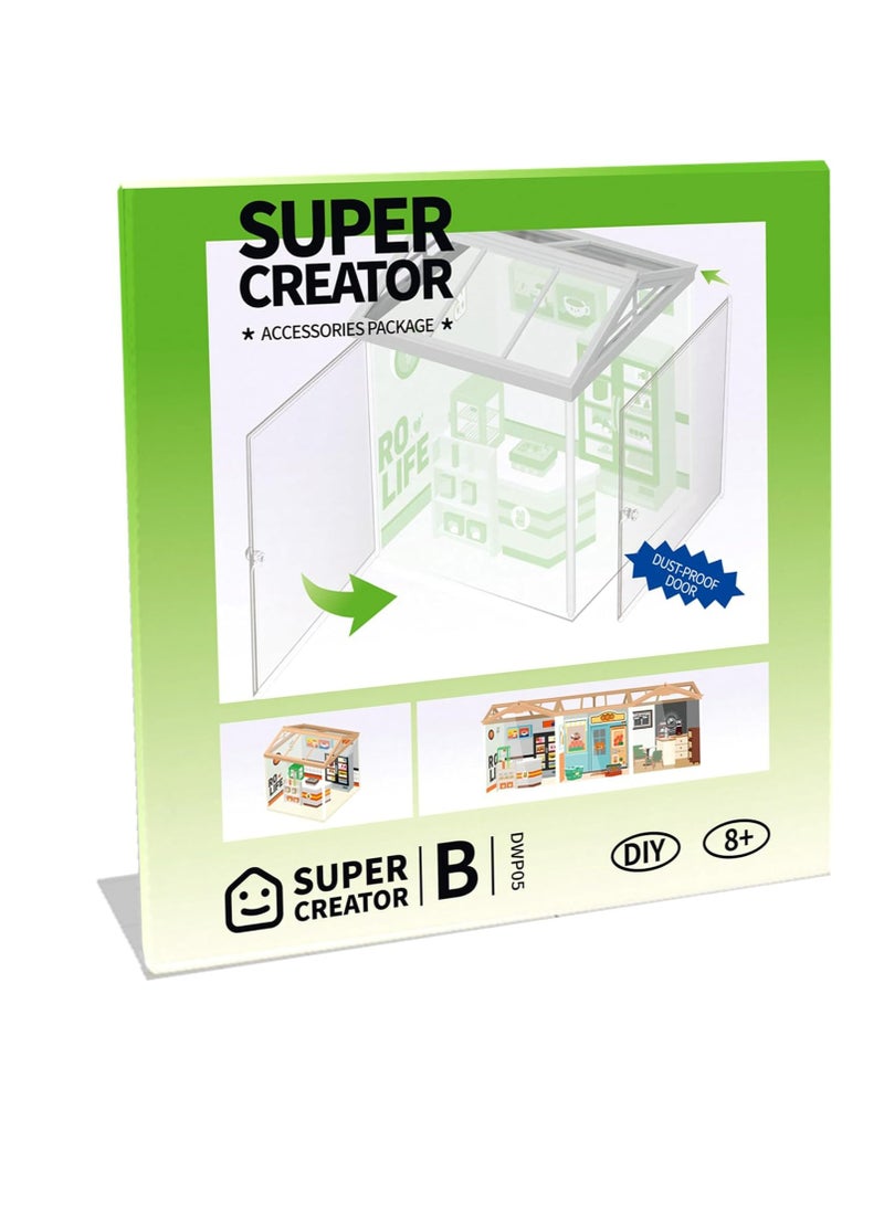 Robotime Rolife Super Creator DIY Miniature House Kit DUST PROOF DOOR - Image 3