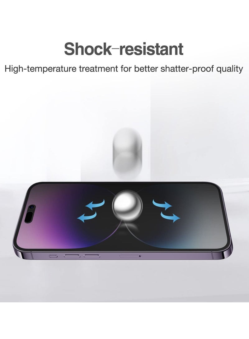 BORTONY Privacy Screen Protector for Apple iPhone 14 Pro 6.1 inch 9H Anti Spy Dark Film Guard Case Friendly Bubble Free Tempered Glass - Image 2