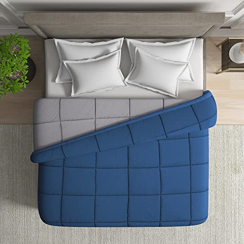 Wakefit Comforter Double Bed | 120 GSM | Quilt AC Blanket for Double Size Bed | Reversible Super Soft Microfiber Blanket | 100x90 Inches - Grey & Dark Teal - Image 1