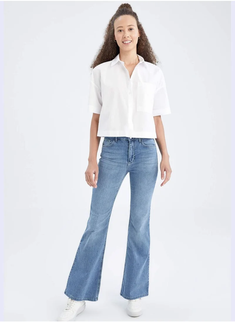 DeFacto Woman Flare Fit Denim Trousers