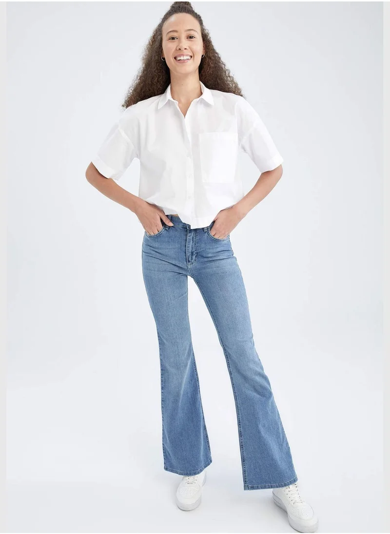 DeFacto Woman Flare Fit Denim Trousers