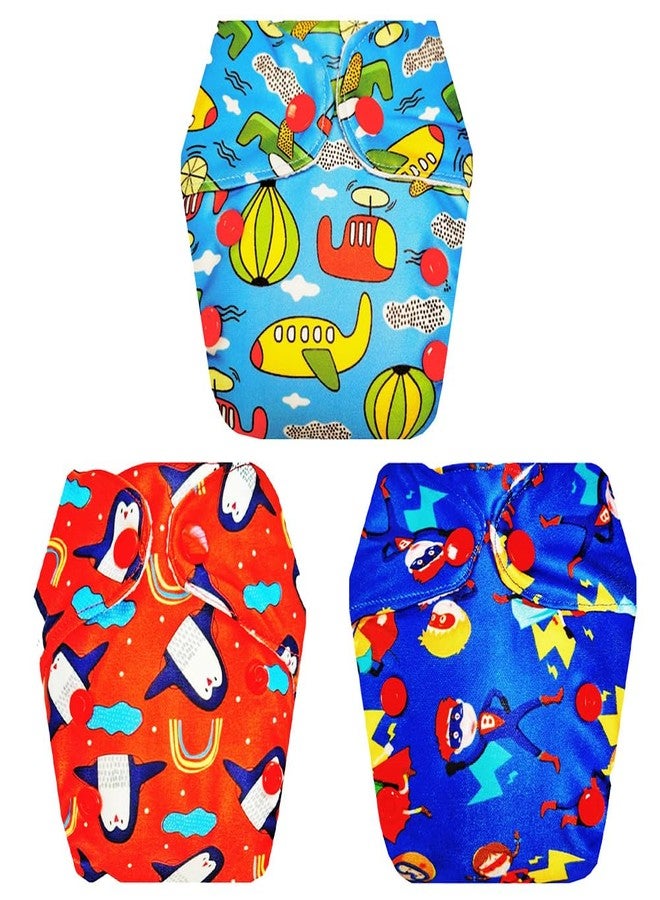 حفاضات قماشية فاخرة من دمبلدو للأطفال حديثي الولادة مع ماصة مدمجة (عبوة من 3 قطع) | ملائمة تمامًا | قابلة لإعادة الاستخدام والغسل | سريعة الجفاف | مناسبة للارتداء طوال اليوم | من 0 إلى 4 أشهر | للجنسين - Image 1