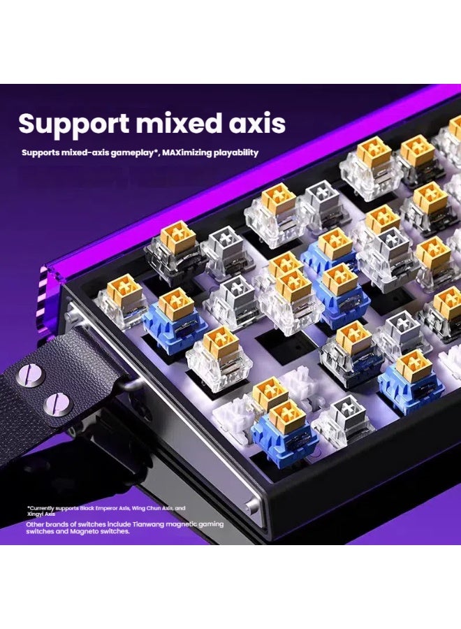 AULA Hero68HE Magnetic Axis Gaming Keyboard, 68-Key Compact Layout, Rapid Trigger RT Technology, 0.01mm Precision Adjustment, 8000Hz Polling Rate, RGB Backlit, Wired Mechanical Keyboard for FPS Games（Black Frosted Translucent Edge） - Image 4