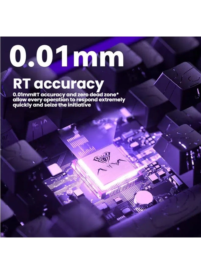 AULA Hero68HE Magnetic Axis Gaming Keyboard, 68-Key Compact Layout, Rapid Trigger RT Technology, 0.01mm Precision Adjustment, 8000Hz Polling Rate, RGB Backlit, Wired Mechanical Keyboard for FPS Games（Black Frosted Translucent Edge） - Image 3