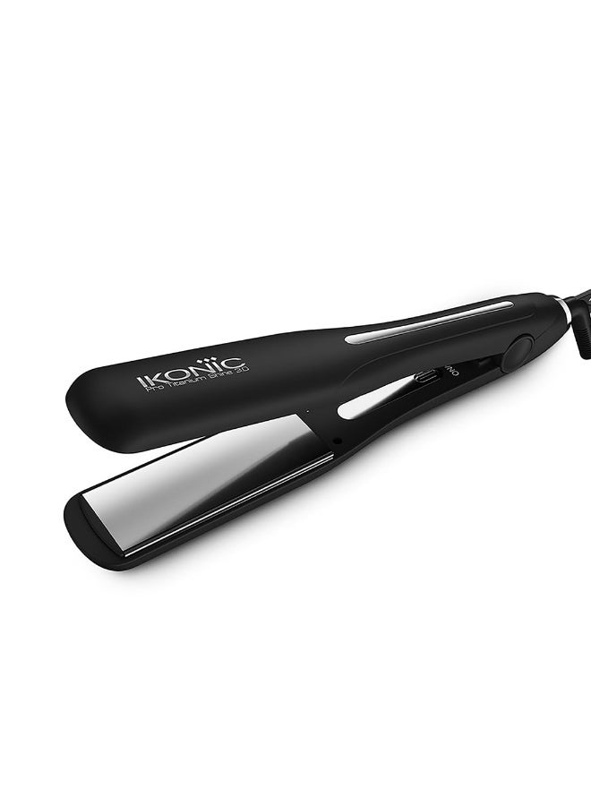 Ikonic Pro Titanium Shine 3.0 Hair Straightener Black Dual Titanium Plates Instant Heat-Up Auto Shut-Off All Hair Type - Image 1