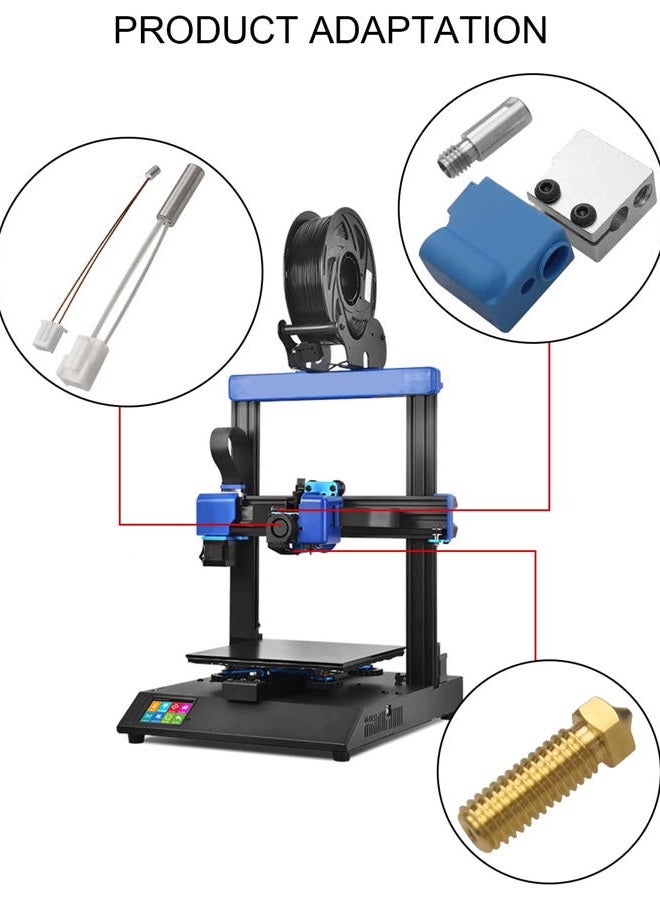 GUZIKO 3D Printer Extruder Kit Fit for Artillery Sidewinder X1 X2 with Silicine Socks Heating Block All Metal Throat Nozzles - Image 2