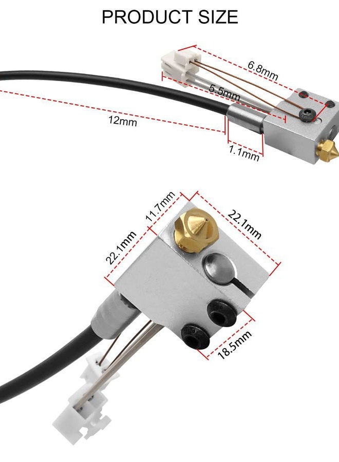 GUZIKO 3D Printer Extruder Kit Fit for Artillery Sidewinder X1 X2 with Silicine Socks Heating Block All Metal Throat Nozzles - Image 5