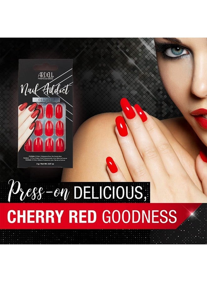 أرديل مجموعة أظافر صناعية من Nail Addict باللون الأحمر الكرزي - Image 3