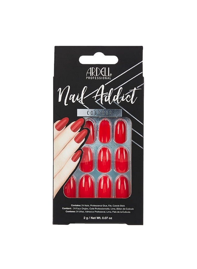 أرديل مجموعة أظافر صناعية من Nail Addict باللون الأحمر الكرزي - Image 1