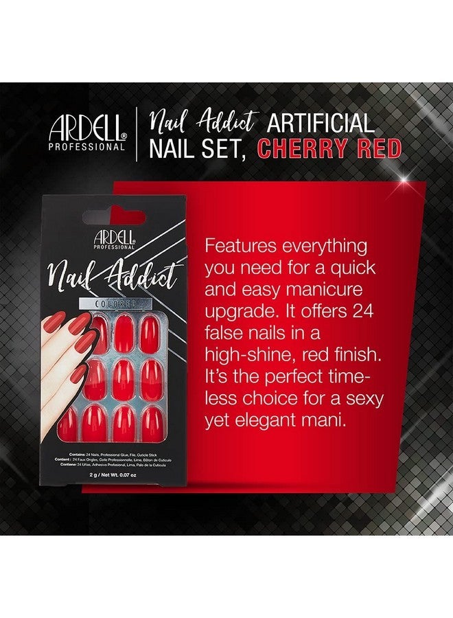 أرديل مجموعة أظافر صناعية من Nail Addict باللون الأحمر الكرزي - Image 2