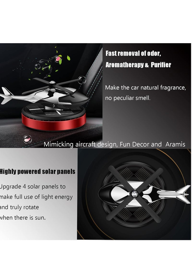 JAJEEK موزع هواء هليكوبتر دوار بالطاقة الشمسية – معطر هواء للسيارة، عطر يدوم طويلاً، موزع زيت أساسي، مزيل للروائح، ديكور للمنزل والمكتب (ذهبي) - Image 3