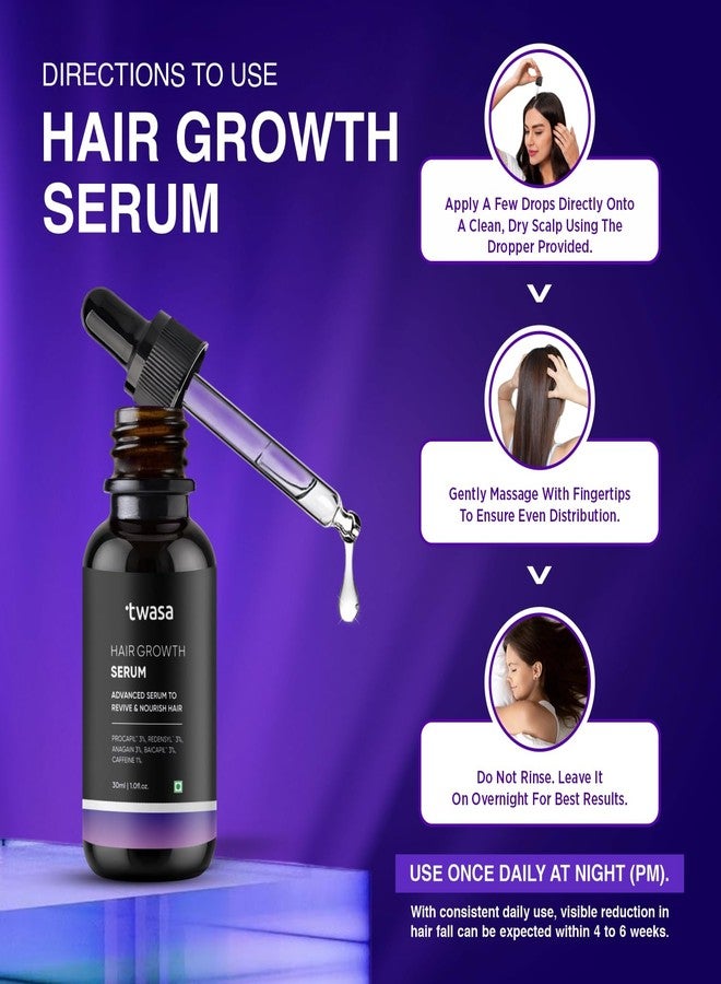 Twasa Advanced Hair Growth Serum 30ml | 3% Redensyl + 3% Anagain + 3% Procapil + 3% Baicapil + 1% Caffeine + Biotin | Hair Growth Serum for Hair Fall Control, Hair Regrowth & Thicker Hair | For Men & Women - Image 5
