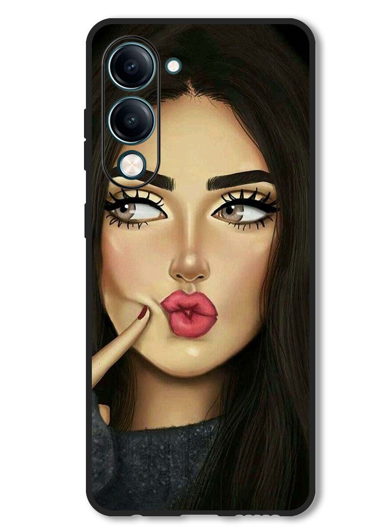 Theodor Case Compatible with Vivo Y29s Protection Shockproof Bumper Cover Dimple Girl - Image 1