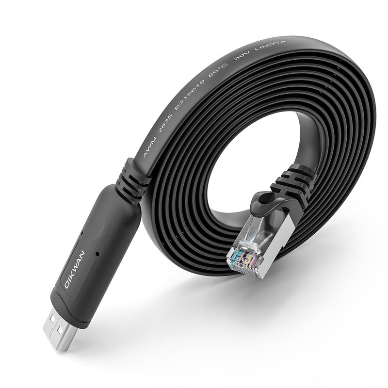 OIKWAN USB Console Cable UART Serial Cable Essential Accesory Compatible Cisco NETGEAR Ubiquity LINKSYS RoutersSwitches for Laptops in Windows Mac LinuxBlack10ft - Image 2