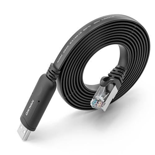 OIKWAN USB Console Cable UART Serial Cable Essential Accesory Compatible Cisco NETGEAR Ubiquity LINKSYS RoutersSwitches for Laptops in Windows Mac LinuxBlack10ft - Image 1